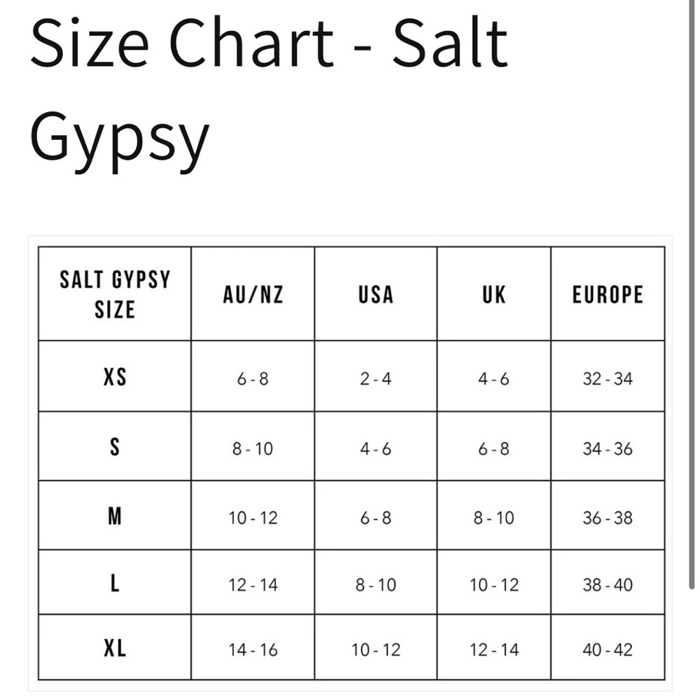 Salt Gypsy Luna Top Star pattern Australia sizing - Picture 4 of 4